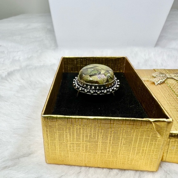 Atlantisite Jasper Gemstone Ring size 9.75 - Picture 5 of 6